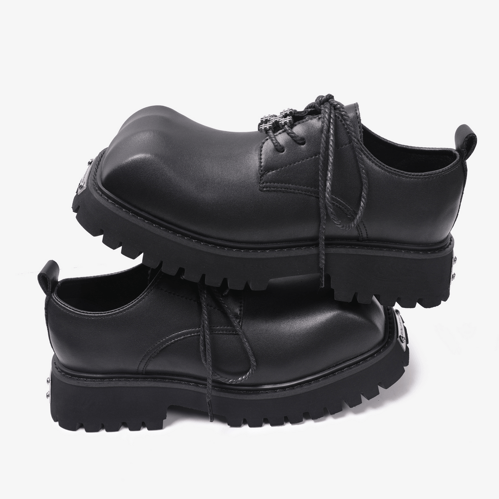 Women's Punk Derby Shoes with Chunky Lug Treads