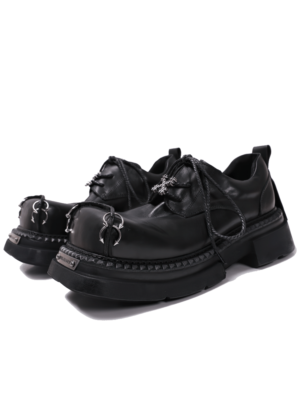 Women's Punk Derby Shoes with Metal Toe Hardware