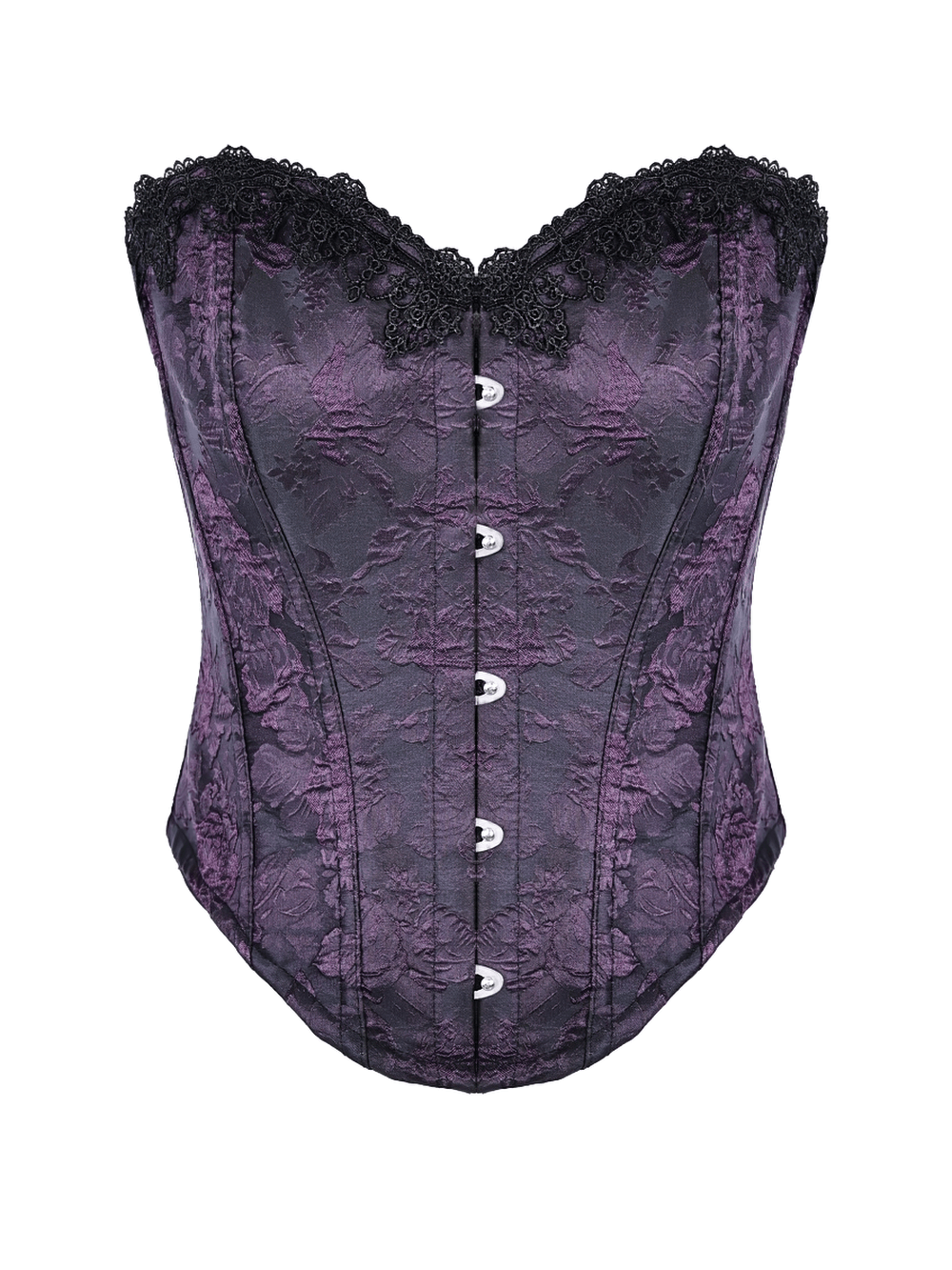 Women's Purple Gothic Jacquard Overbust Corset