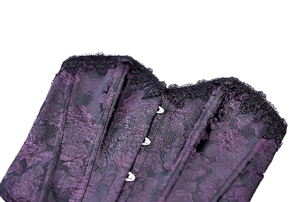Women's Purple Gothic Jacquard Overbust Corset