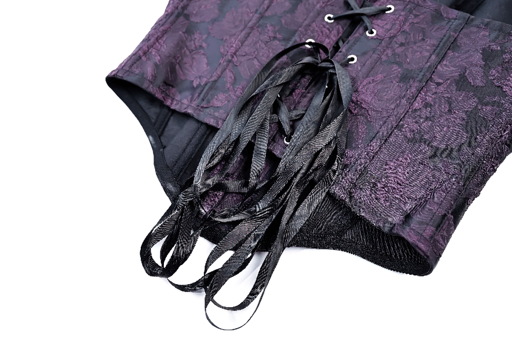 Women's Purple Gothic Jacquard Overbust Corset