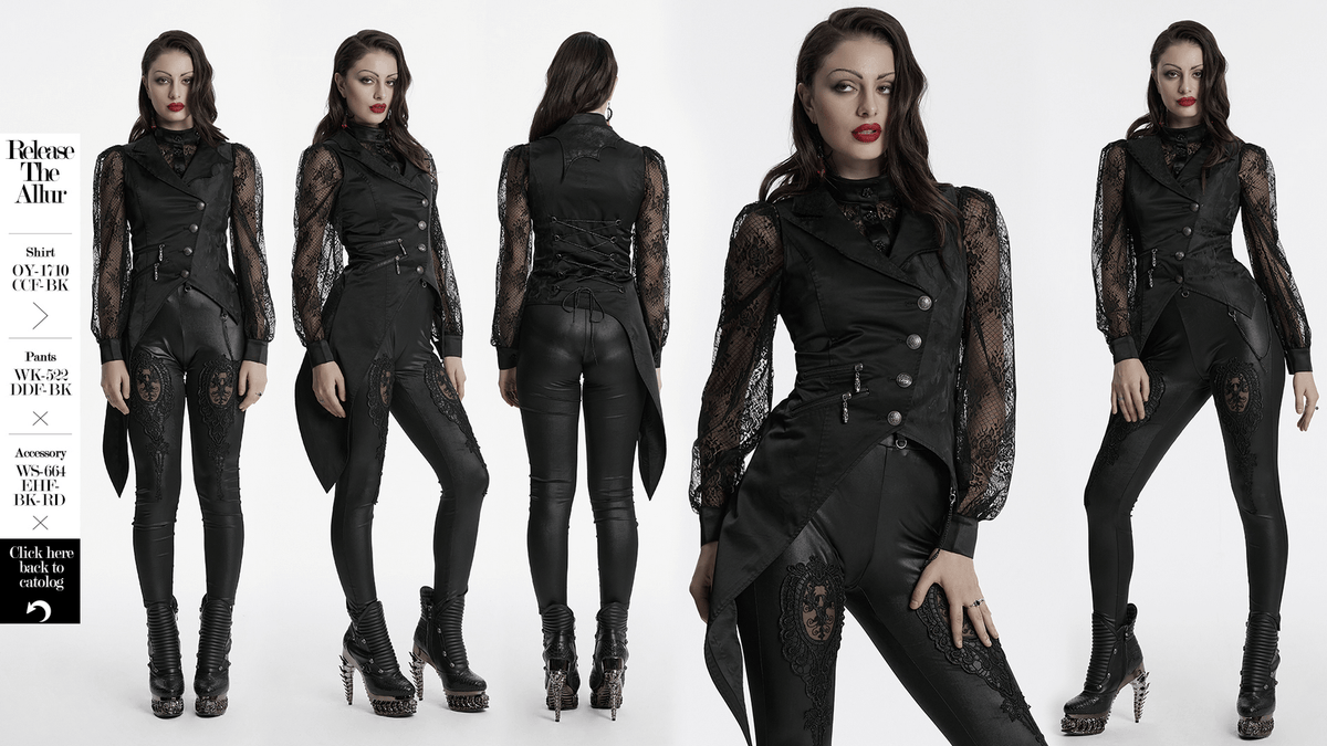 Women's Steampunk Asymmetric Waistcoat with Chain Detail