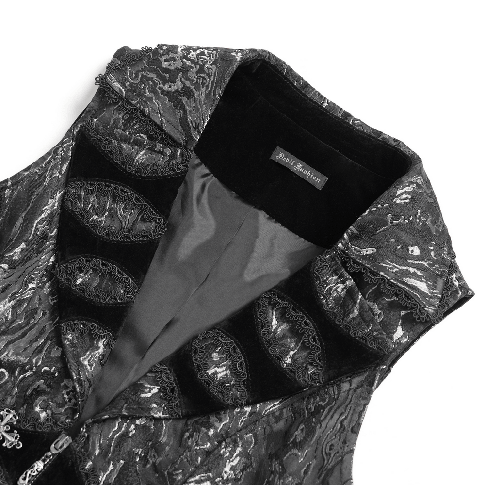 Women's Victorian Brocade Waistcoat with Cross Details