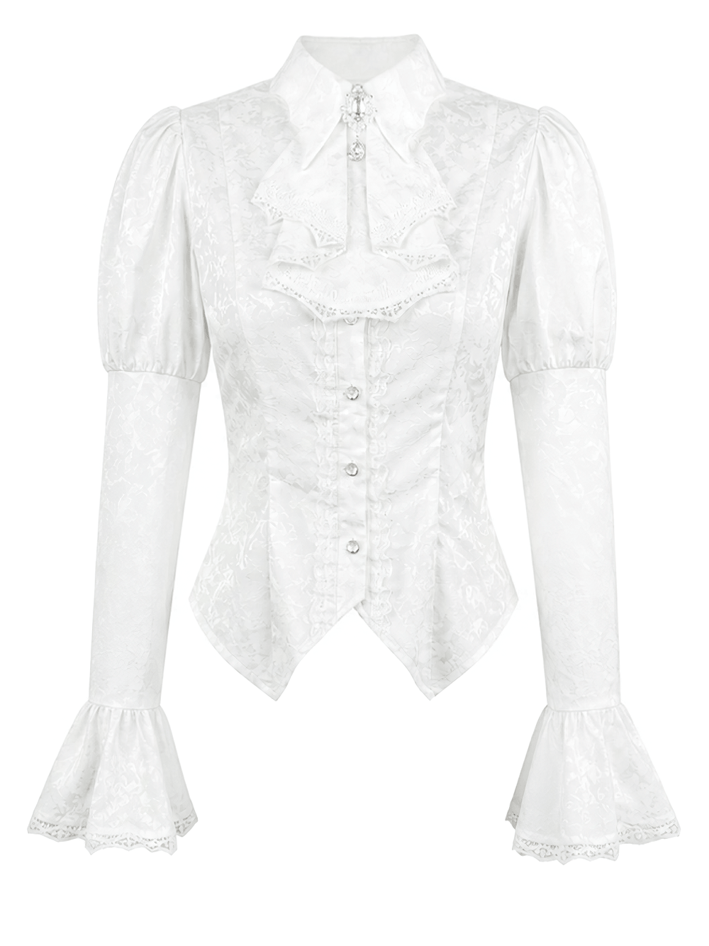 Women's Victorian Gothic Blouse with Corset Lace-Up Back