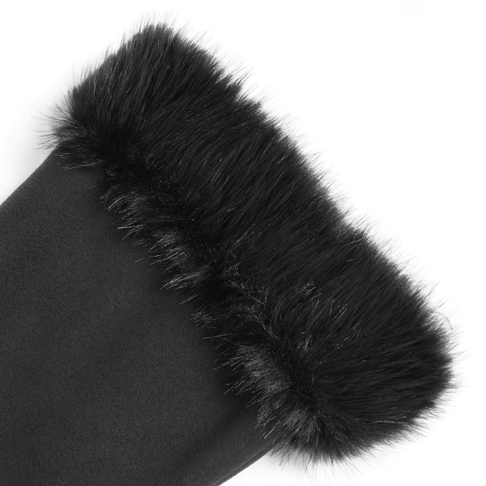 Women's Victorian Gothic Faux Fur Trim Long Coat